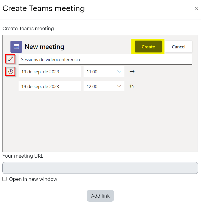 Crear la reunió