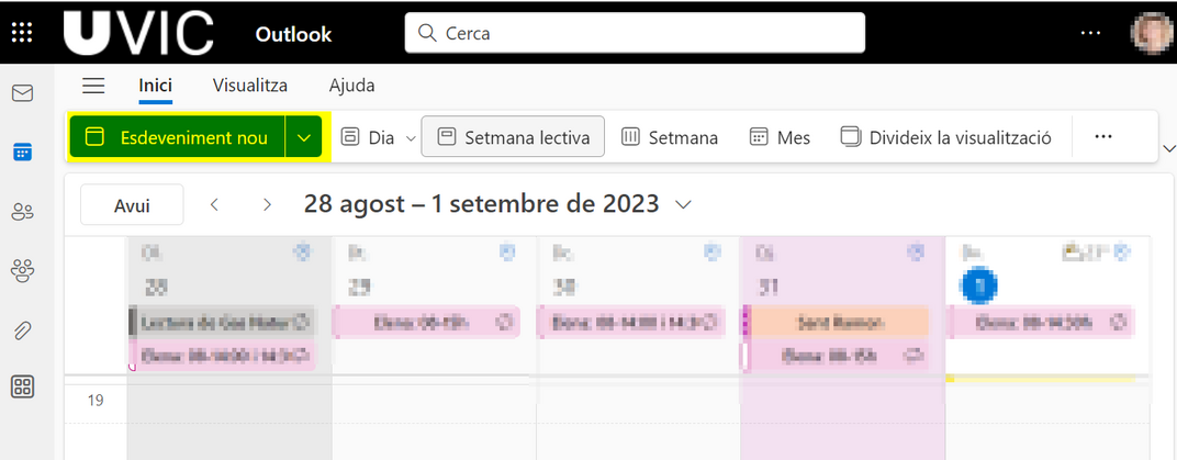 Calendari de l'Outlook