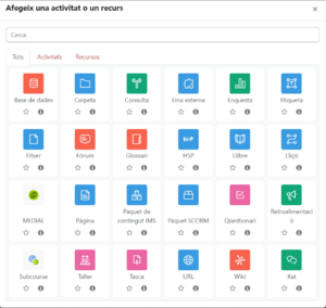 Noves icones de Moodle