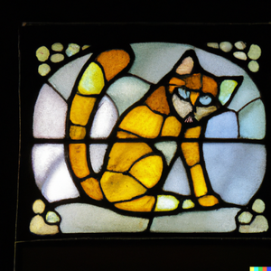 Stained glass cat (DALL·E 2)